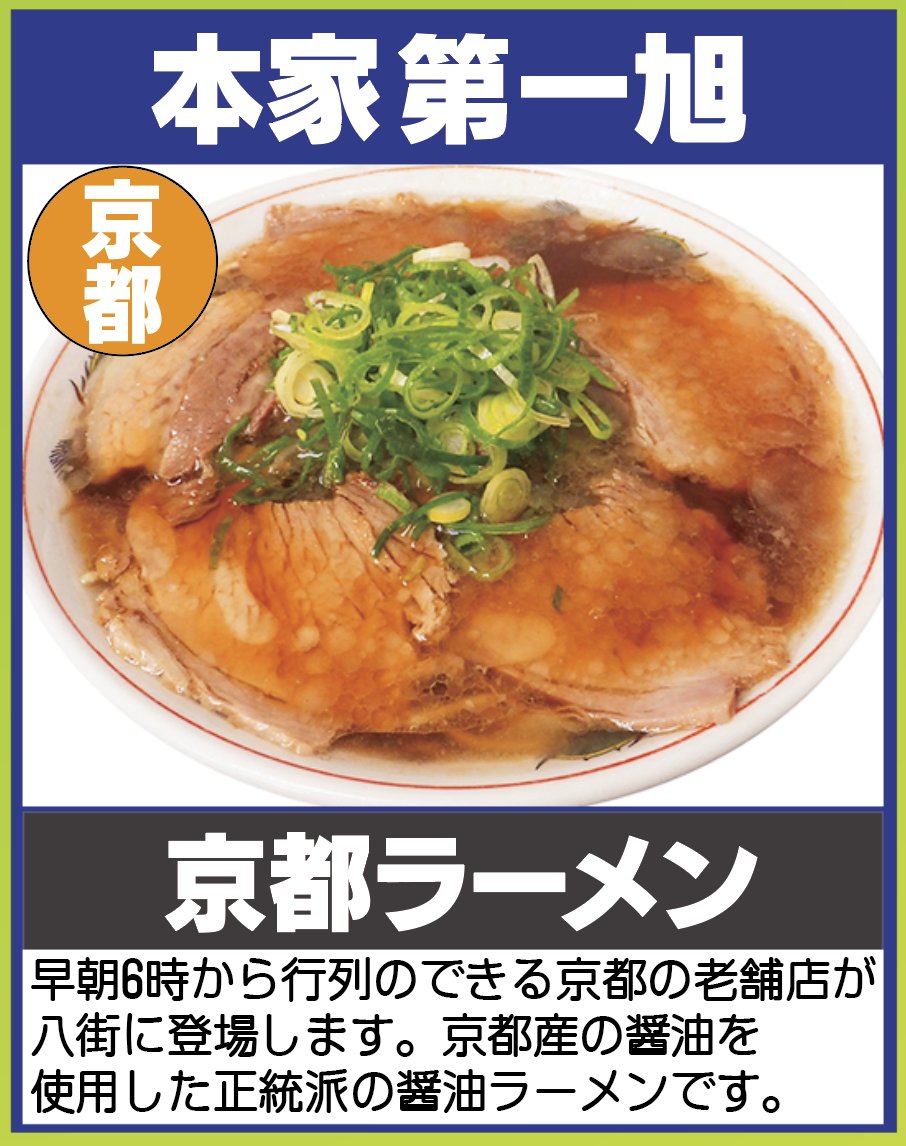 八街！激うま！
RAMEN GRANDPRIXは
今週が最終週です！

出店店舗①
#本家第一旭

会場：八街市・けやきの森公園
時間：土曜日10時半〜21時
日曜日10時半〜20時

駐車場は八街市役所の駐車場か
八街駅北口特設駐車場をご利用ください。

#八街ラーメン祭