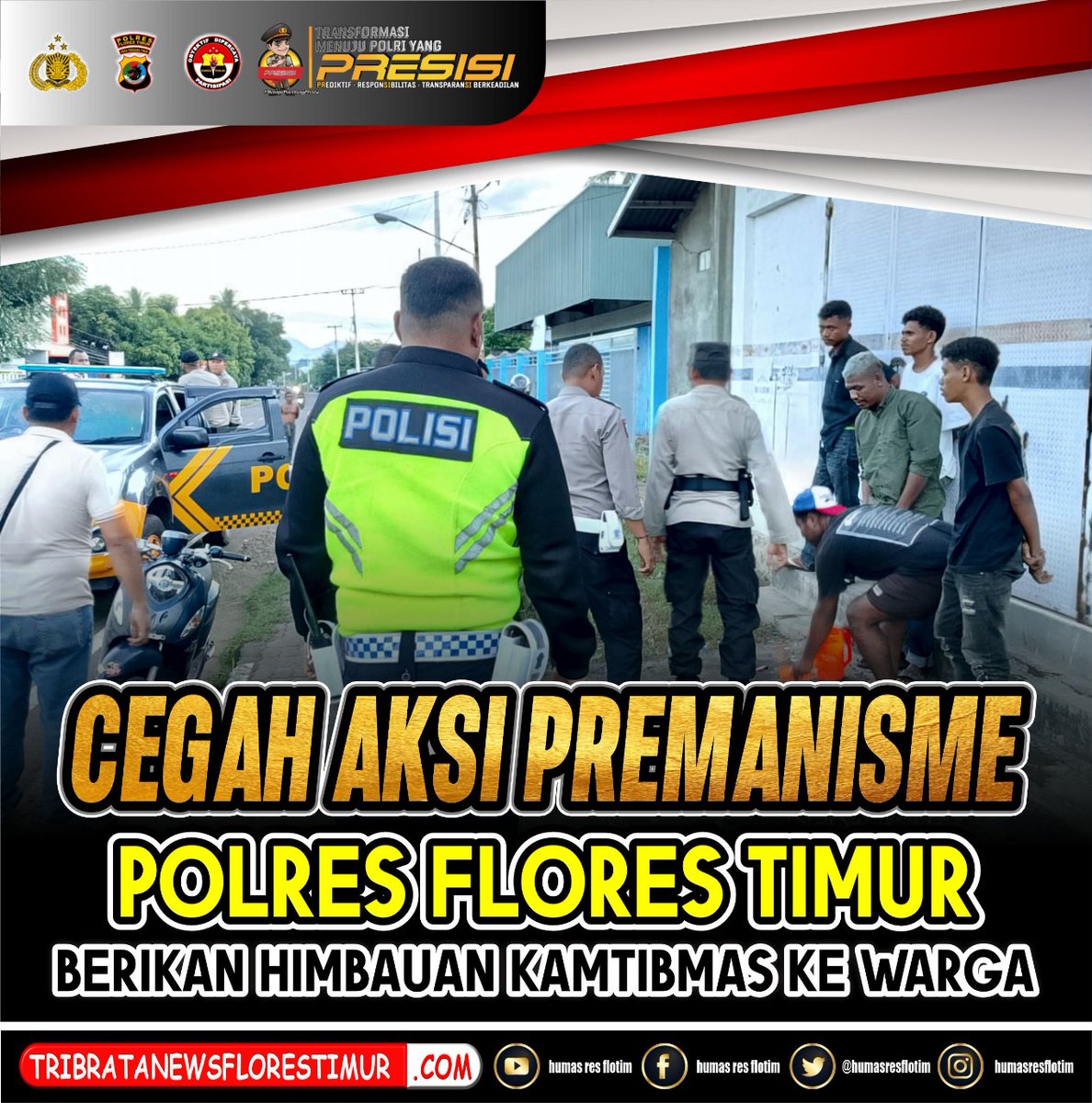 HumasFlotim's tweet photo. Cegah aksi premanisme Polres Flores Timur berikan himbauan kamtibmas ke warga
#OpsPekat
#Premanisme
#HumasPolri
#PolriPresisi
#PoldaNTT https://t.co/laYazQjx5l