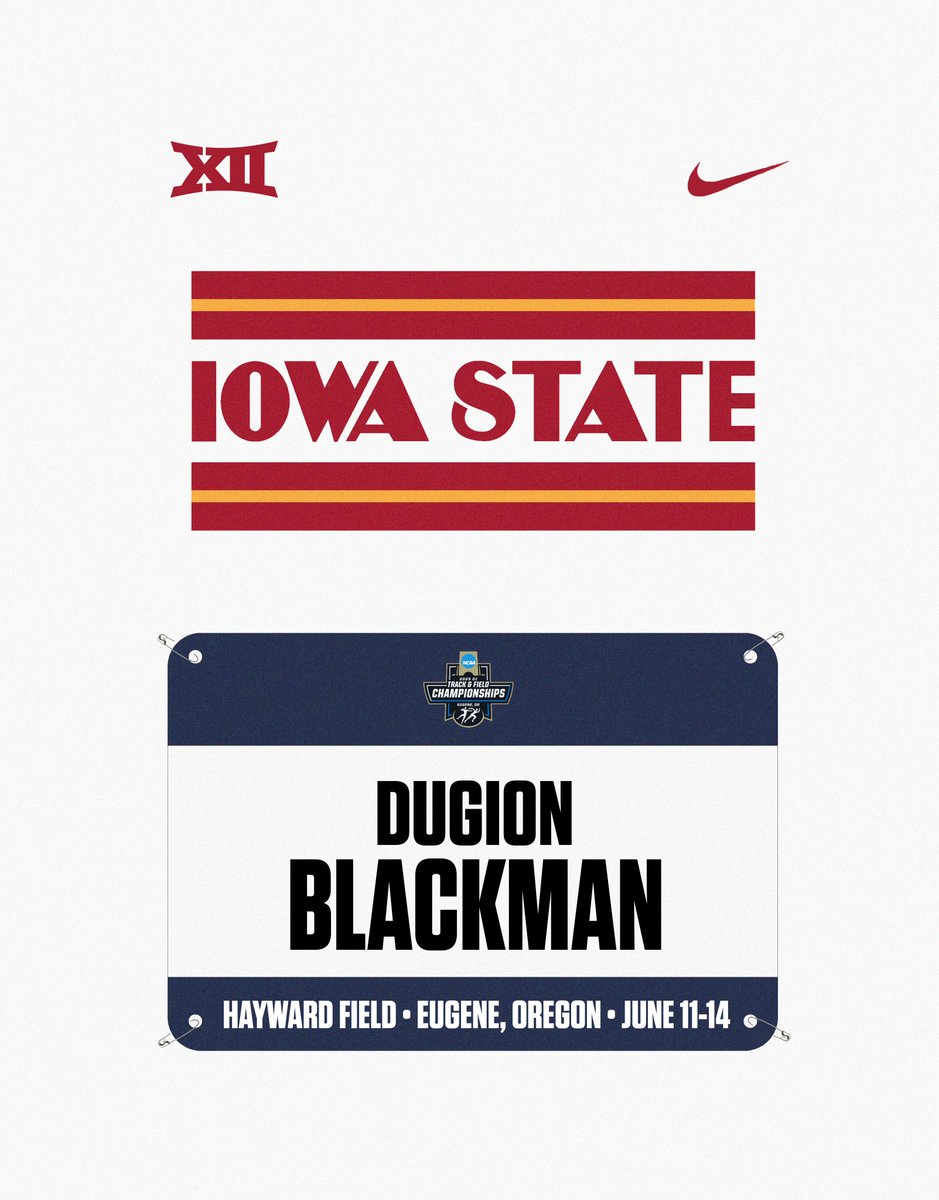 Eugene Bound.

Dugion Blackman is set for NCAA Championships in the 800m qualifying with the first of three time qualifiers clocking 1:47.13.

#CycloneSZN