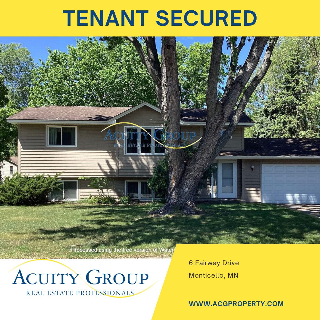 We just secured a tenant for this lovely Monticello, MN rental home in just 3 days!  Working with experienced Property Management Professionals can boost your profits and reduce your stress!
Contact us for a no obligation quote!  📷acgproperty.com/contact