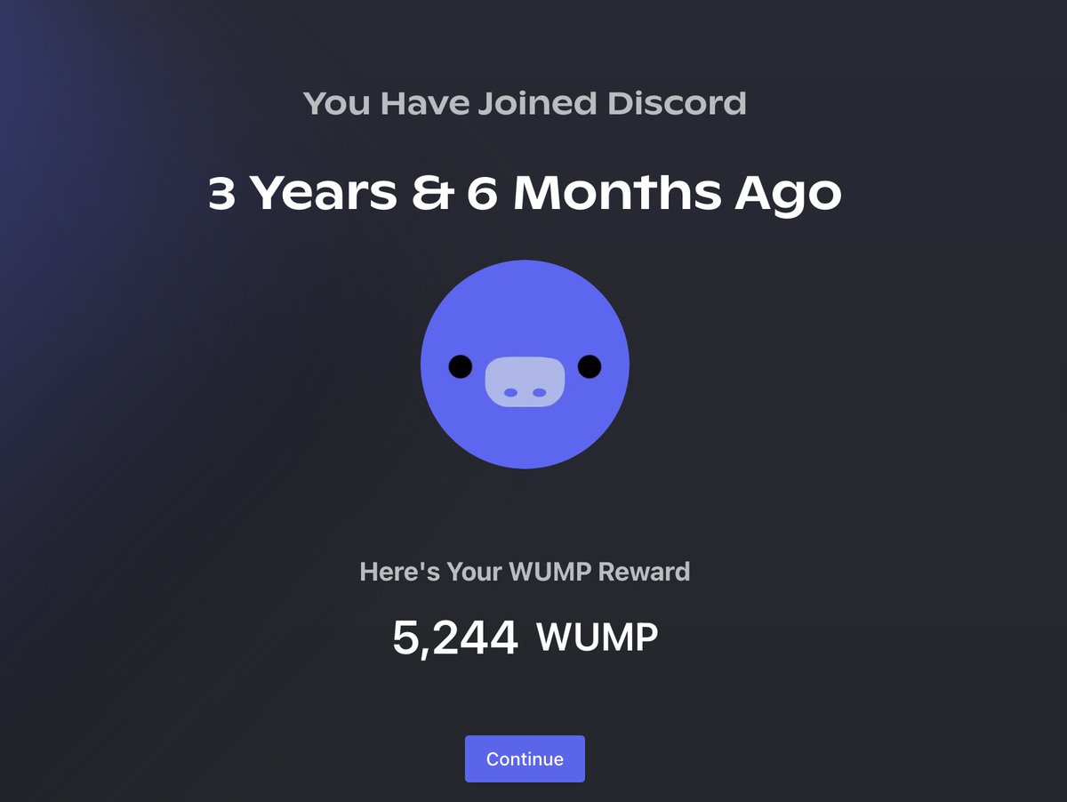 🔥DC 老号速撸！$WUMP 按注册时间白送 Token，我靠老账号秒拿 5.5K，做完任务直接 1W+🚀
🚨白嫖党注意！Discord 账号越老越值钱👇
刚发现个神仙项目：WUMP 直接按 DC 账号年龄送 $WUMP 代币！2020 年注册的号白拿 5.5K，我做完任务直接滚到 1W+，零成本薅羊毛不香吗？ 
$WUMP on Discord!
3