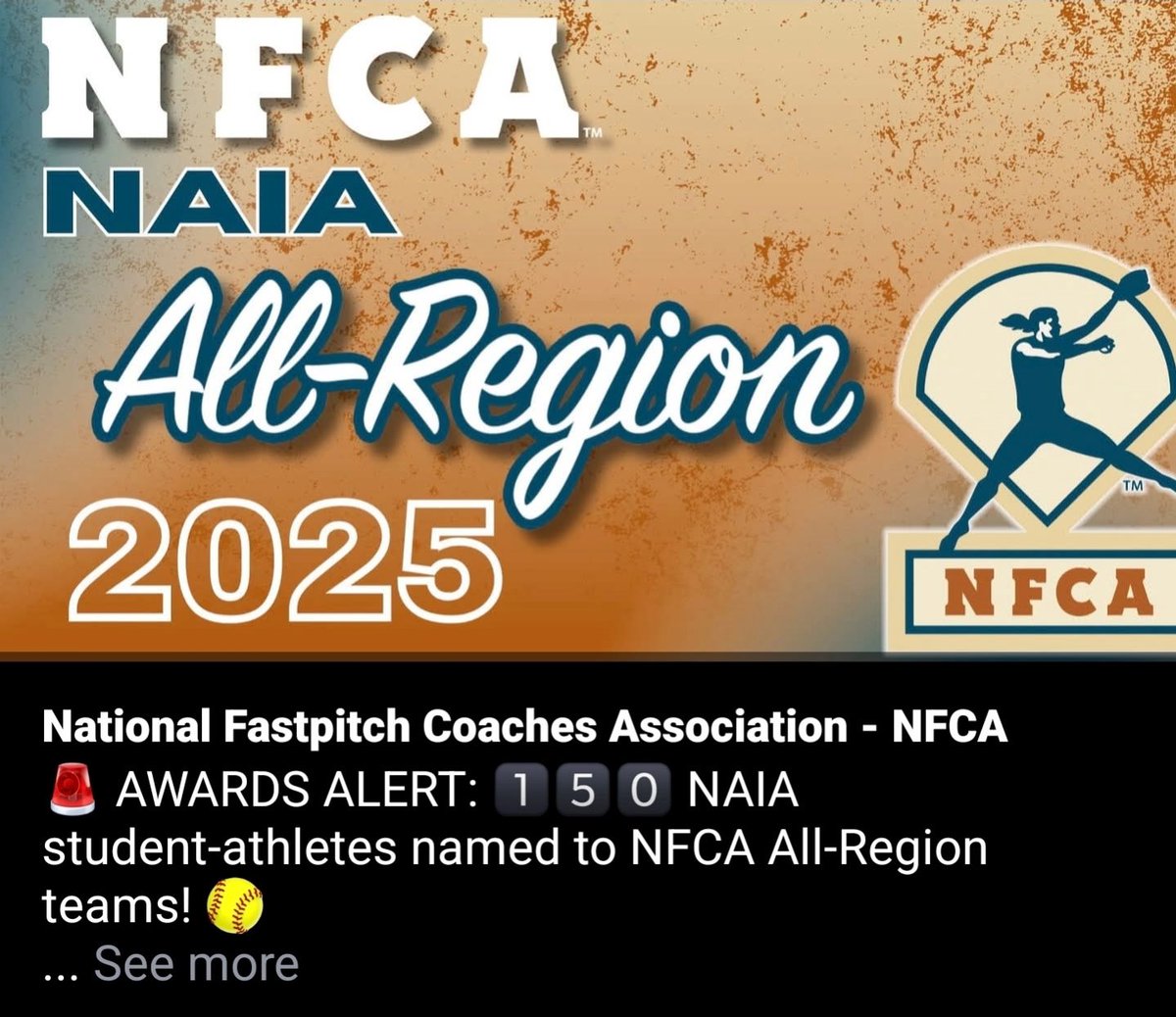 KemptonKatelynn's tweet photo. So blessed to have received 1st Team NFCA NAIA All Region 2 Team‼️‼️ So excited to see what comes next! @NAIASB_ @UMobileRams #Rammit @LaTBoltsDupre https://t.co/wZCMiMtCT9