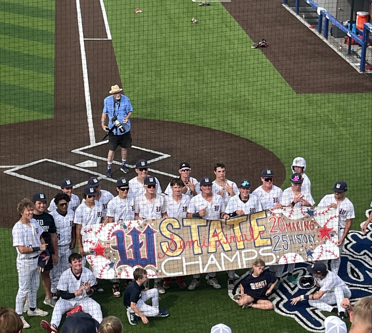 Photo courtesy Wimberley Athletics: Wimberley finished off Bridge City to reach the 4a baseball final to play Longview Spring Hill.  If they win that game not only do they win the baseball title #uilstate but also a strong chance at the Lone Star Cup as well.

<a href="/TexanFball/">Wimberley Texan Football</a>