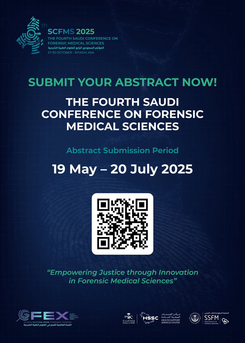 قريبًا ⏳

المؤتمر السعودي الرابع للعلوم الطبية الشرعية
قدم ملخصك العلمي الان..📃

#SCFMS2025

scfms.org