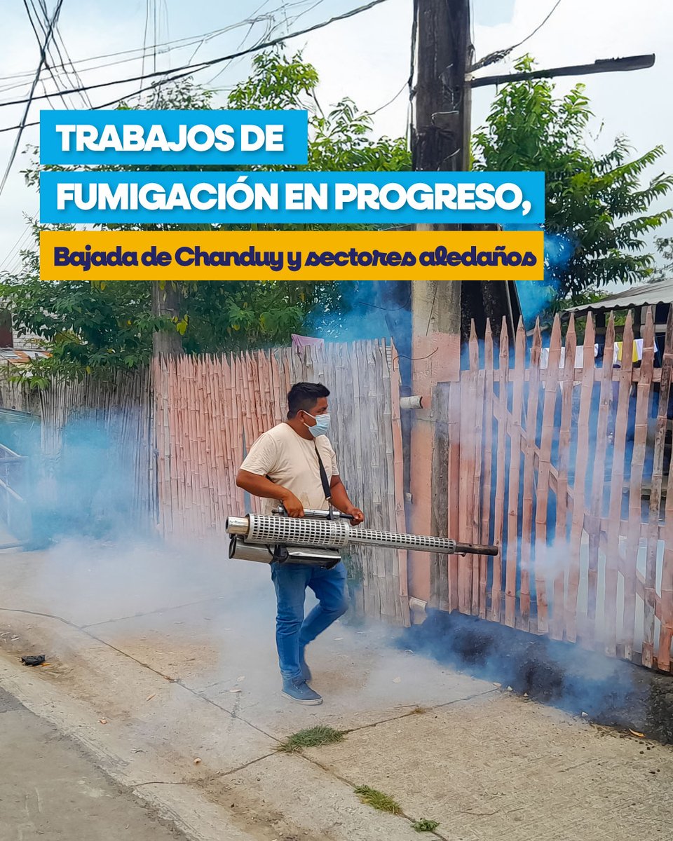 Gracias a la gestión de la Autoridad Aeroportuaria junto al GAD Parroquial, se llevaron a cabo jornadas de fumigación en Progreso, Bajada de Chanduy y sectores aledaños 💫