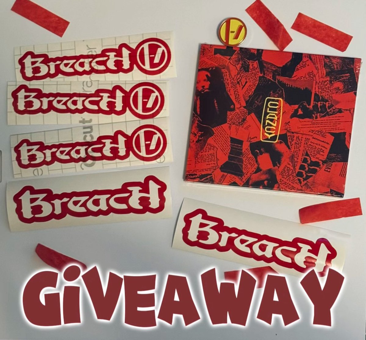 TOPMerchAlerts's tweet photo. 🚨 Breach Sticker Giveaway! 🚨

Celebrating the new upcoming @twentyonepilots album 

To enter:

•Follow
•Like
•Repost 

Ends June 10th. 3 winners will be chosen and receive two stickers each. 
 #Breach #twentyonepilots https://t.co/tulhM9CUbc