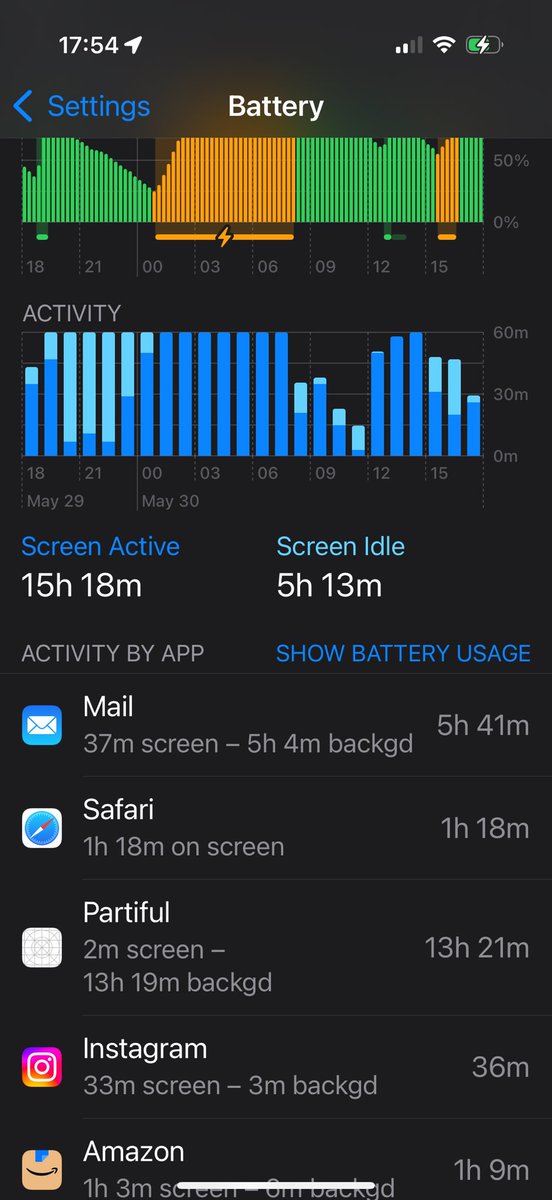 Hey <a href="/partiful/">Partiful</a> what’s up with your battery usage on iPhone?

Shocked to see this level of usage. I’m not planning parties (sniff!) just an occasional attendee.