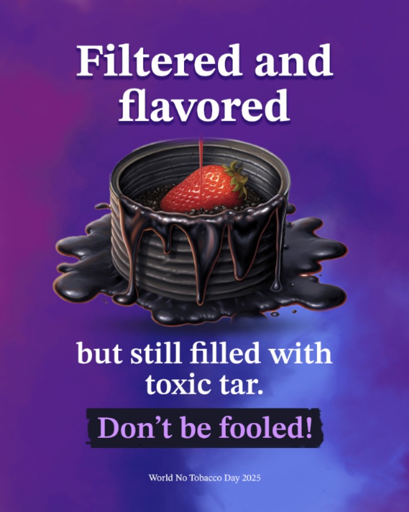 ADIC (@adicsrilanka) on Twitter photo Just because it's filtered and flavored, doesn't mean it's safe. Cigarettes are filled with over 7000 toxic chemicals.
Don't be fooled by the #tobacco industry's deceptive marketing tactics
On this #WorldNoTobaccoDay let's spread awareness 🗣️
#TobaccoExposed
<a href="/WHO/">World Health Organization (WHO)</a> <a href="/WHOSriLanka/">WHO Sri Lanka</a> Just because it's filtered and flavored, doesn't mean it's safe. Cigarettes are filled with over 7000 toxic chemicals.
Don't be fooled by the #tobacco industry's deceptive marketing tactics
On this #WorldNoTobaccoDay let's spread awareness 🗣️
#TobaccoExposed
<a href="/WHO/">World Health Organization (WHO)</a> <a href="/WHOSriLanka/">WHO Sri Lanka</a>