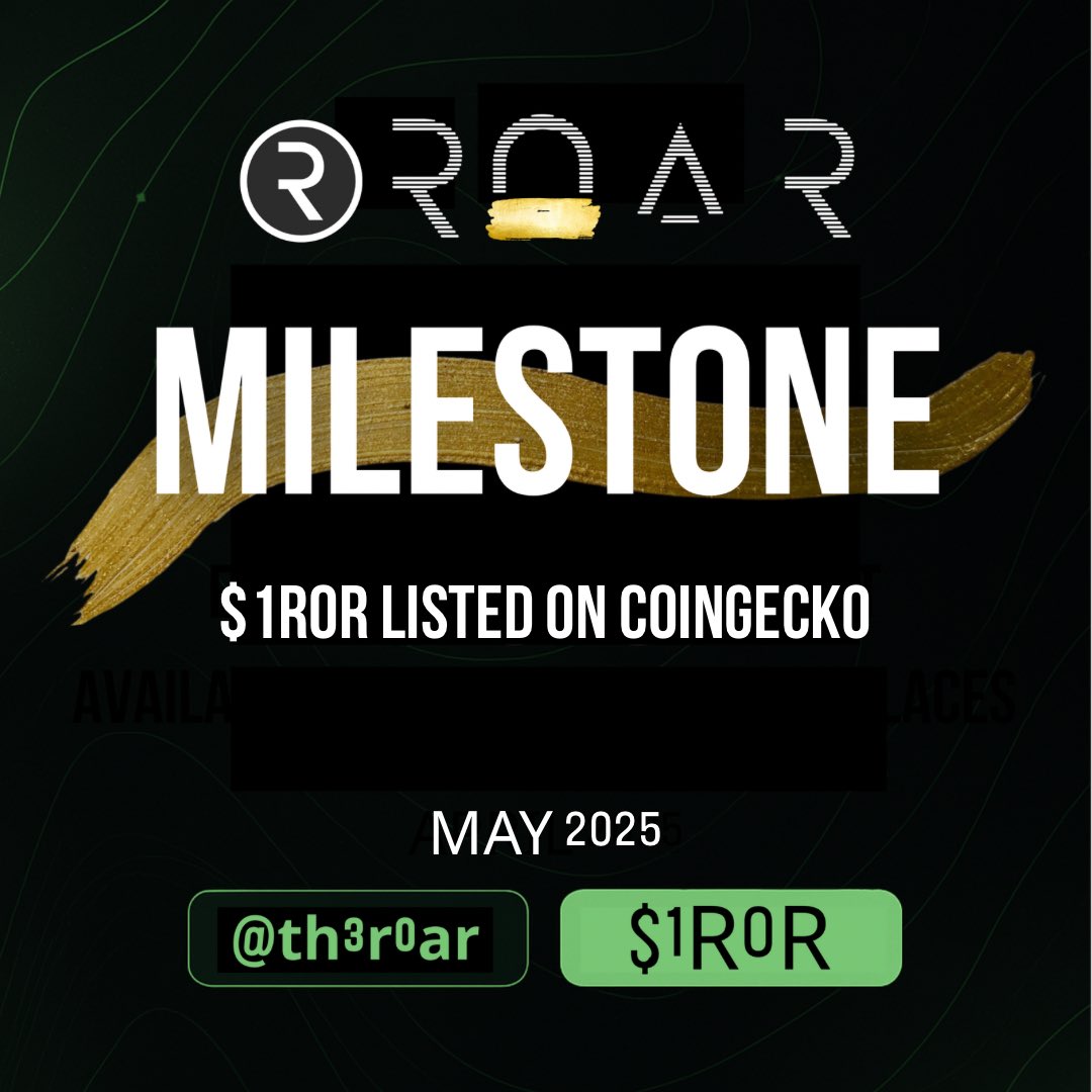 th3r0ar's tweet photo. 🚀 It’s official! $1R0R is now LIVE on @coingecko – one of the most trusted platforms in the crypto space.

We’re honored to join the ranks. This is just the beginning. Thanks goes out to the @coinlistings team!

🔎 Track us here: 
https://t.co/7oUAw1aMVF

#1R0R #R0ARverse #Crypto #DeFi #AI #MetaMaskReady #DeFAI
