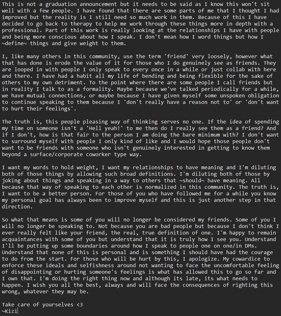TrashKiziVT's tweet photo. Serious post, I'm not graduating but it is important. Love you all 💖 https://t.co/0knJnEQZ1Q