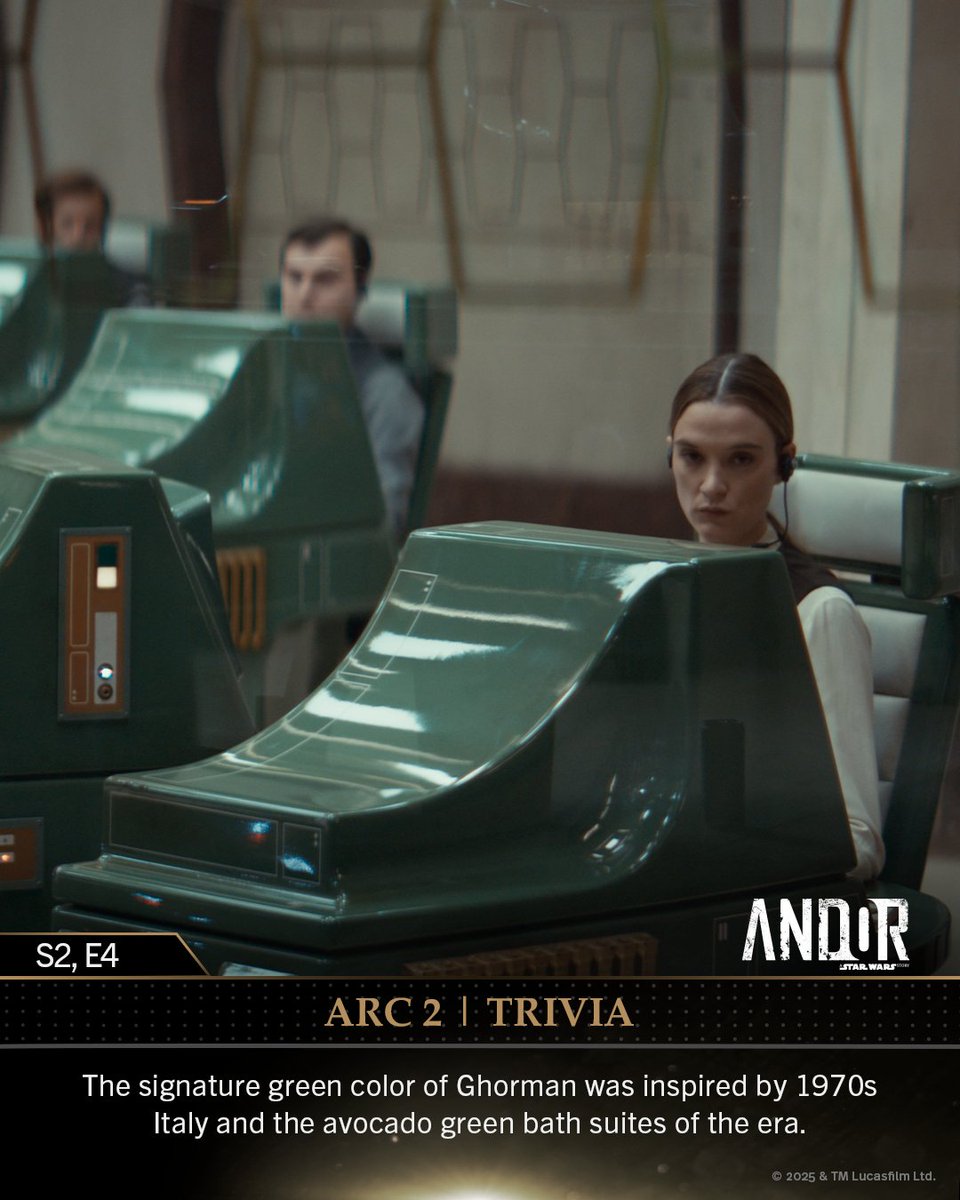 Contender for color of the year: Ghorman green.

Learn more in the official Andor Week 2 trivia guide: strw.rs/6000Nf4ZC