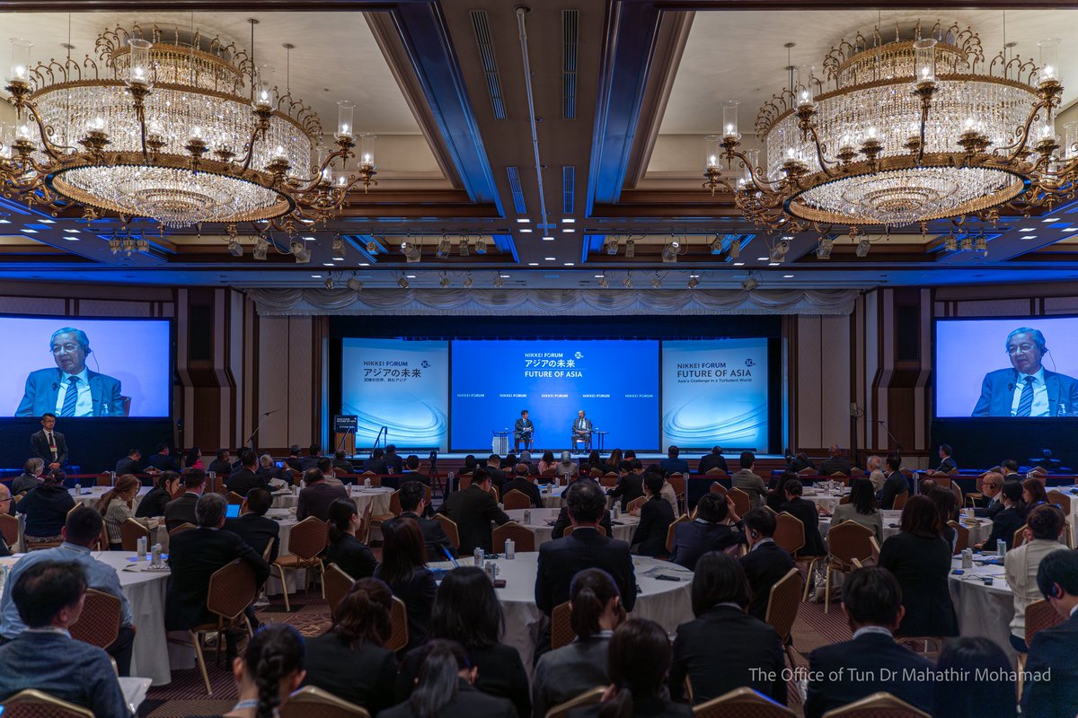 chedetofficial's tweet photo. At the 30th edition of the annual Nikkei Forum: Future of Asia, in Tokyo Japan, I was asked on a variety of issues.
The main issue on everyone's minds and interests are the impact of Trump's tariffs. I told the audience that I had given three months to Trump to roll back on his tariffs as the Americans will soon realise that the impact of the tariffs is actually on their domestic market where prices of imports will be costly. At some point he has to revise his ideas. Already, electronic devices are being exempted and the US Courts are challenging the validity of the President's authority in imposing the tariffs.
As for the impact on Malaysia and Asean, it is obvious that there will be a dip as trade with the US is significant. But Asean should look at increasing trade with other countries to mitigate the impact. On the other hand, Trump will not last forever as the President, he will have to leave office at some point.
On India, I think it will continue to grow but not as fast as China. India is a democracy made up of people with different cultures and religions. It cannot behave like China that has the advantage of being a single Government that cannot be challenged.
On China, among others, while it has claimed the South China Sea as its territory it has not made any attempts to stop merchant or military ships from passing through. Also, for countries like Malaysia, we are still occupying the territories that we occupied without challenge.
On the issue of Taiwan, China has a one China policy that includes Taiwan. But I believe China is comfortable with the status quo where it is able to take advantage of Taiwan's independence and investments in technology from Taiwan. I think it is in China's best interest to leave things as they are and benefit from this. If China had wanted to re-unify Taiwan, they would have done so a long time ago.
But of course the US has to see the whole issue as a threat. It provoked the situation by sending its (former) speaker, Nancy Pelosi to visit Taiwan. This sparked tension with China and China displays its military strength. But it has not flexed this strength. But it pushed Taiwan to re-arm and ultimately it is the US that benefited from the sale of military equipment.
There were other issues too, including on Look East Policy that I had initiated. I am of the opinion that it is still worthwhile for Malaysia to continue looking towards Japan. I find that Japan industries are constantly looking at new product researches including in the treatment of diseases and are making breakthroughs. I admire the Japanese work culture.
I have been coming to this forum annually for the last 30 years since it started. And in all those years I had missed only thrice due to illness and Covid restrictions. This may be my last participation in this forum, but I have enjoyed it as it provides a platform to share ideas and thoughts on the future of Asia. I wish the Nikkei Forum on the Future of Asia continued success.
DR MAHATHIR BIN MOHAMAD
30 May 2025
Tokyo, Japan