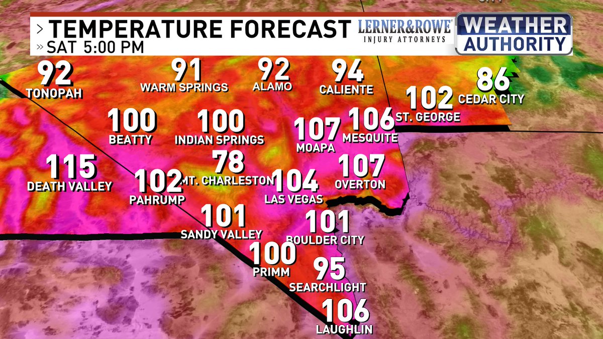 Bit toasty for late May standards. Even warmer tomorrow by about a degree or two. <a href="/News3LV/">KSNV News 3 Las Vegas</a> <a href="/NWSVegas/">NWS Las Vegas</a> #WeatherAuthority #Vegas #Vegasweather #nvwx