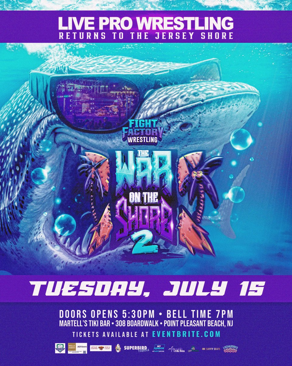 Chris Payne (@houseofpayne_24) on Twitter photo Just 46 days away!!! <a href="/FightFactoryUS/">FightFactoryWrestlingNJ</a> presents “The War On The Shore 2” live from <a href="/MartellsTikiBar/">Martell's Tiki Bar</a> in Point Pleasant, New Jersey ! Ringside Seats Sold Out, but GA “Bring Your Own Beach Chair” tix STILL AVAILABLE ! <a href="/JANELABABY/">“The Bad Boy” Joey Janela</a> <a href="/DaveSturchio/">Dave Sturchio</a>
#wrestling
eventbrite.com/e/fight-factor… Just 46 days away!!! <a href="/FightFactoryUS/">FightFactoryWrestlingNJ</a> presents “The War On The Shore 2” live from <a href="/MartellsTikiBar/">Martell's Tiki Bar</a> in Point Pleasant, New Jersey ! Ringside Seats Sold Out, but GA “Bring Your Own Beach Chair” tix STILL AVAILABLE ! <a href="/JANELABABY/">“The Bad Boy” Joey Janela</a> <a href="/DaveSturchio/">Dave Sturchio</a>
#wrestling
eventbrite.com/e/fight-factor…