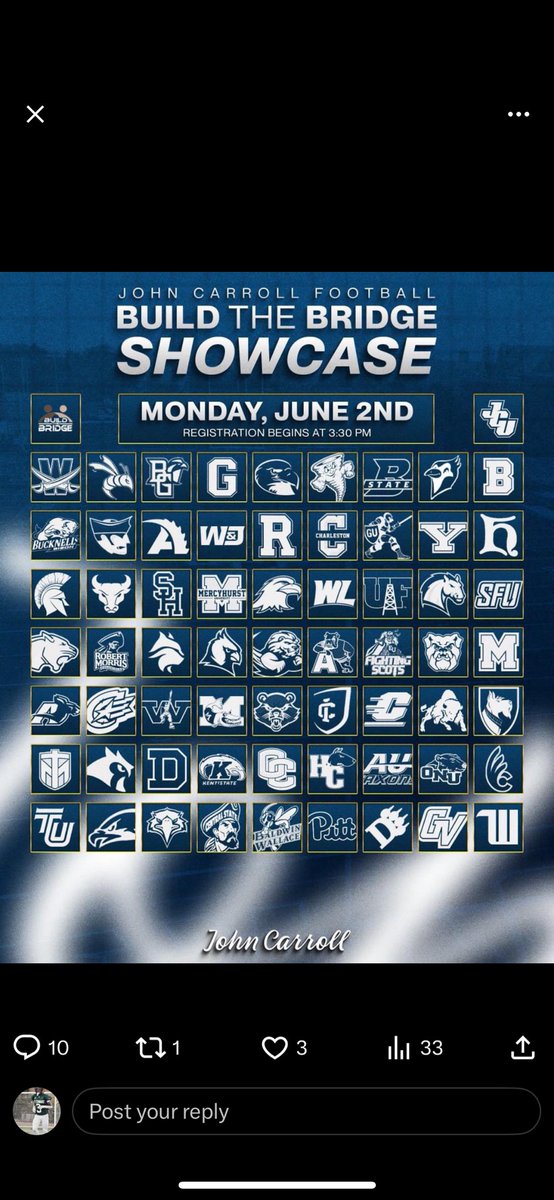 Cj (@cjcampbellsehs) on Twitter photo I will be attending the Build the Bridge showcase this Monday. Come watch me work!! <a href="/CoachDarden34/">Coach Brian Darden</a> <a href="/JohnCarrollU/">John Carroll University</a> <a href="/SEHS_FOOTBALL/">St. Edward Football</a> I will be attending the Build the Bridge showcase this Monday. Come watch me work!! <a href="/CoachDarden34/">Coach Brian Darden</a> <a href="/JohnCarrollU/">John Carroll University</a> <a href="/SEHS_FOOTBALL/">St. Edward Football</a>