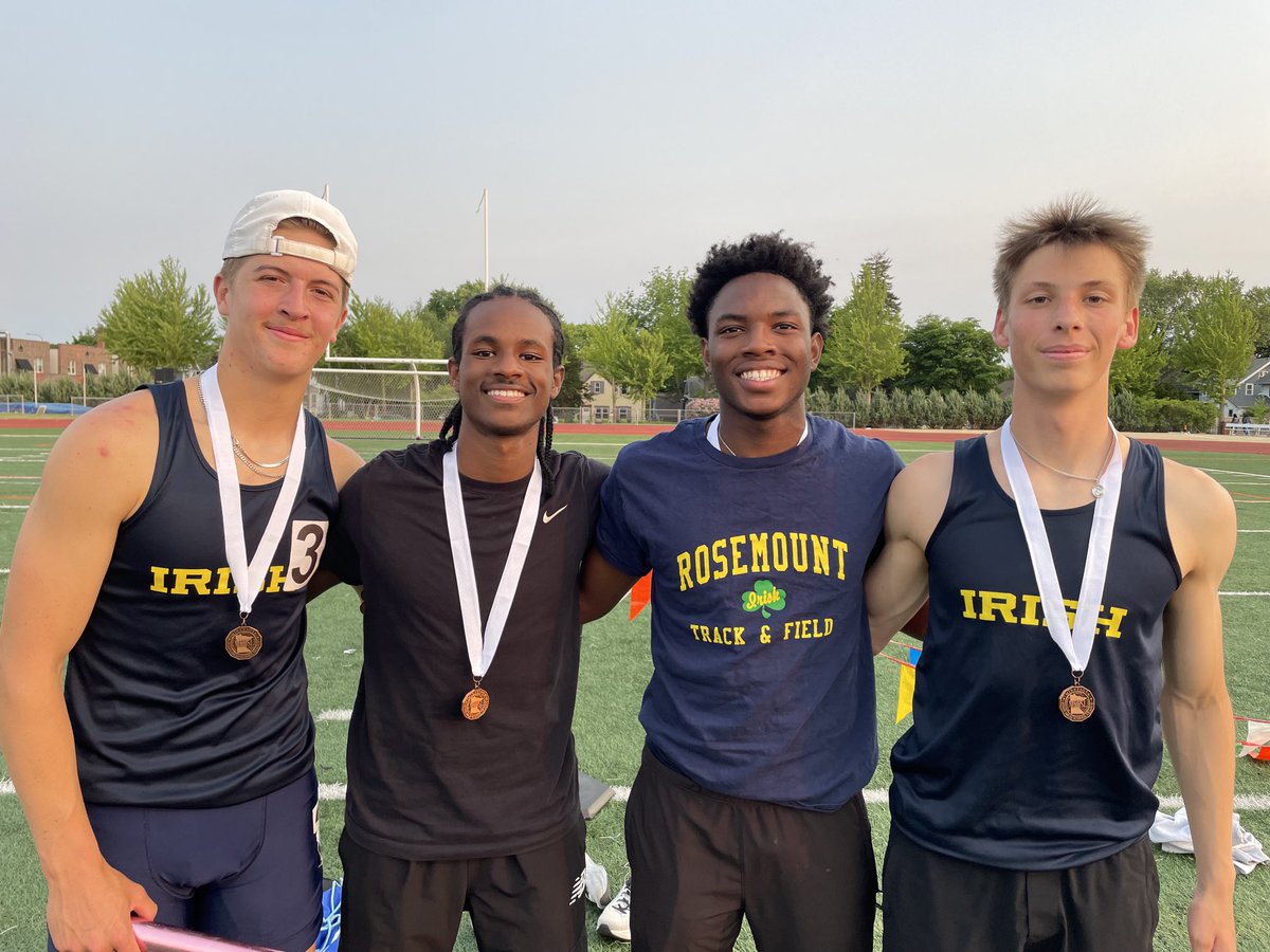 Irish ☘️ 4x400 qualify for state with a 3:23 - Carter Ganser, Kaleb Mesfin, Ja’Khi Hollie, and Isaac Rodenwald.