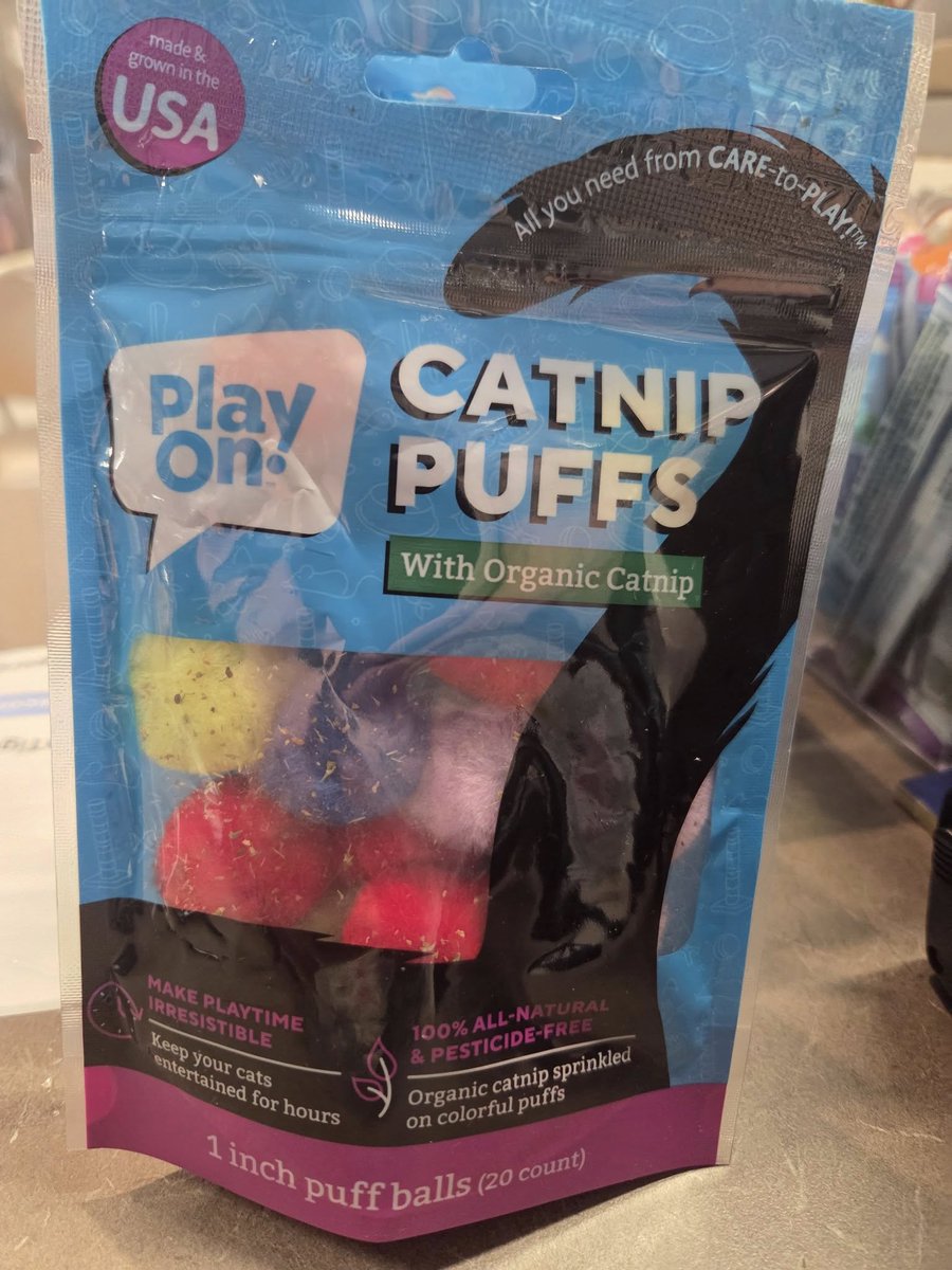 TigersEyeGames's tweet image. Meow-za! Our Catnip Puffs with organic catnip are HERE!  Treat your feline friends to some purr-fect fun—grab 'em before they pounce away!  #CatnipPuffs #OrganicCatnip