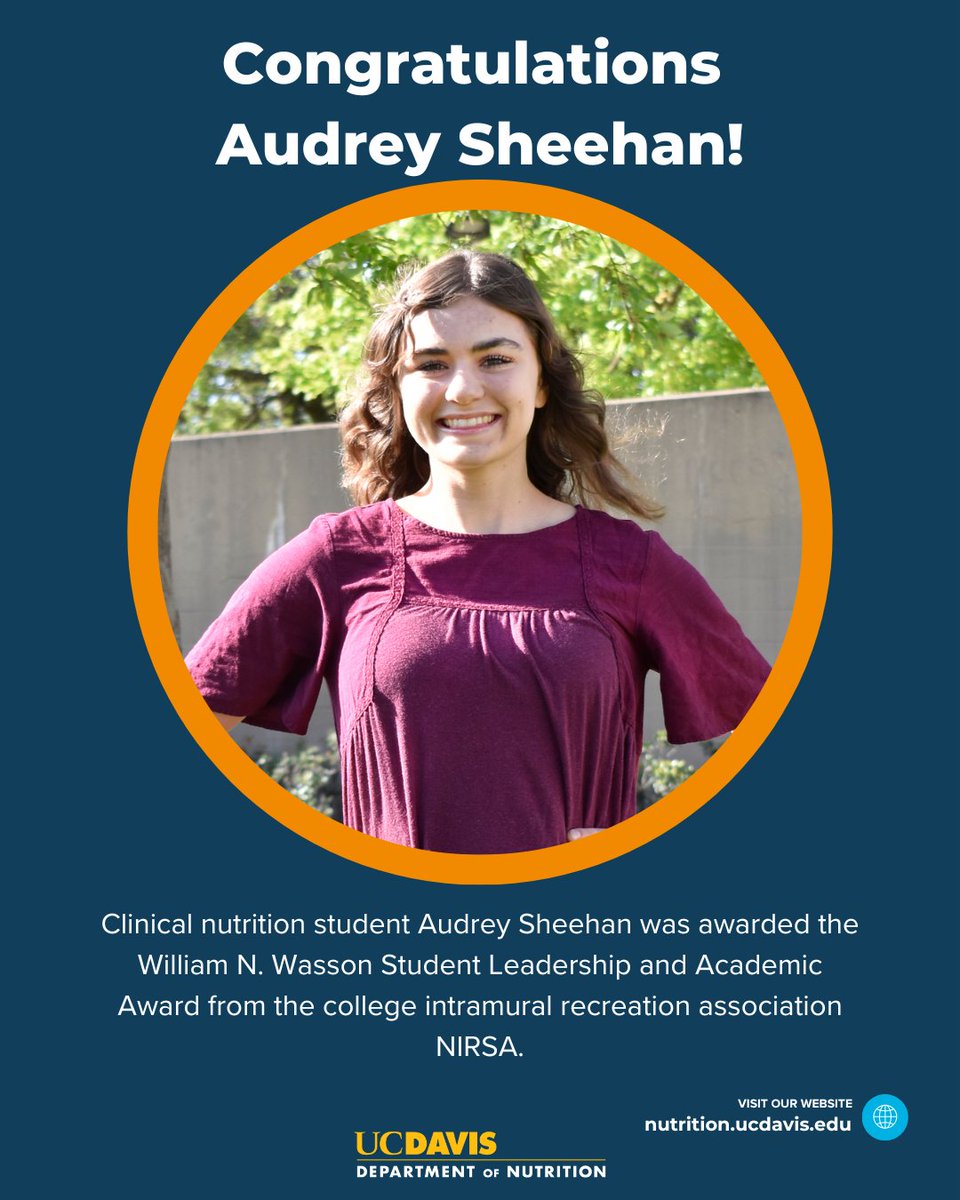 UC Davis Dept of Nutrition (@ucdnutrition) on Twitter photo Congratulations Audrey! <a href="/ucdavis/">UC Davis</a> <a href="/ucdavisCAES/">CA&ES, UC Davis</a> #campusrec #ucdnutrition <a href="/UCDavis_MOM/">UC Davis-BELOVEN</a> Congratulations Audrey! <a href="/ucdavis/">UC Davis</a> <a href="/ucdavisCAES/">CA&ES, UC Davis</a> #campusrec #ucdnutrition <a href="/UCDavis_MOM/">UC Davis-BELOVEN</a>