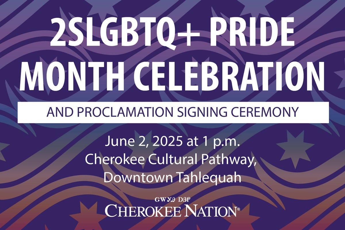 We hope everyone will join us at our 2SLGBTQ+ #PrideMonth Celebration on Monday! 🌈

In our Cherokee culture, we place an emphasis on inclusivity and celebrate our Two-Spirit and LGBTQ+ citizens — not just during Pride Month, but all year long.