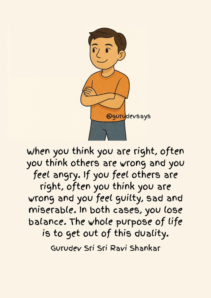 BreathWGrace's tweet image. Purpose of life ✨

#GurudevSays #LifePurpose #Guilt #Anger #Right #Wrong #Freedom #LifeLesson #GurudevSriSriRaviShankar #SeekerBytes