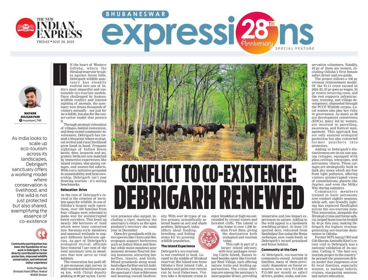 Hirakud WL Division (@hirakuddfo) on Twitter photo At Debrigarh,communities are at the heart of conservation. From managing nature camps to protecting wildlife,their efforts have created a thriving model of eco-tourism.A story of quiet transformation that’s now drawing national attention.
<a href="/NewIndianXpress/">The New Indian Express</a>
#HirakudWildlifeDivision At Debrigarh,communities are at the heart of conservation. From managing nature camps to protecting wildlife,their efforts have created a thriving model of eco-tourism.A story of quiet transformation that’s now drawing national attention.
<a href="/NewIndianXpress/">The New Indian Express</a>
#HirakudWildlifeDivision