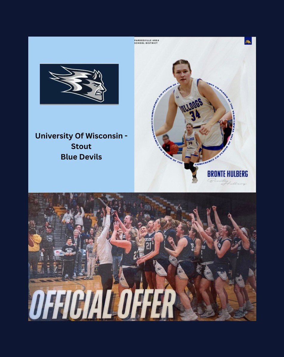 Bronte (@bronte011) on Twitter photo After a great visit at UW-Stout I was offered to be apart of their amazing program!! <a href="/BlueDevilsWBB/">UW-Stout Women’s Basketball</a> Thank you so much for this opportunity! 💙🤍 After a great visit at UW-Stout I was offered to be apart of their amazing program!! <a href="/BlueDevilsWBB/">UW-Stout Women’s Basketball</a> Thank you so much for this opportunity! 💙🤍