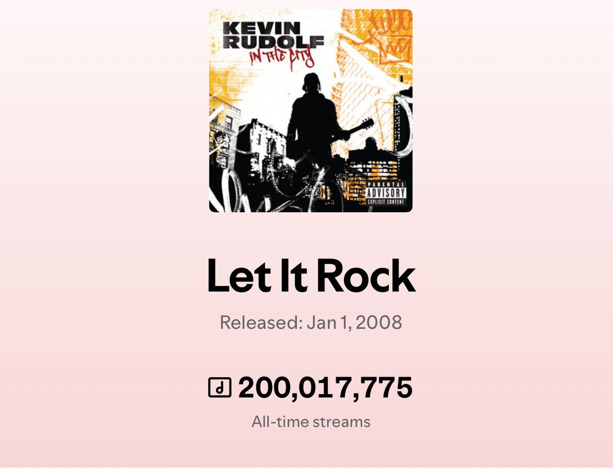 kevinrudolf's tweet image. Let it Rock hit 200m on Spotify today. Thank you to everyone who keeps on listening 🙏