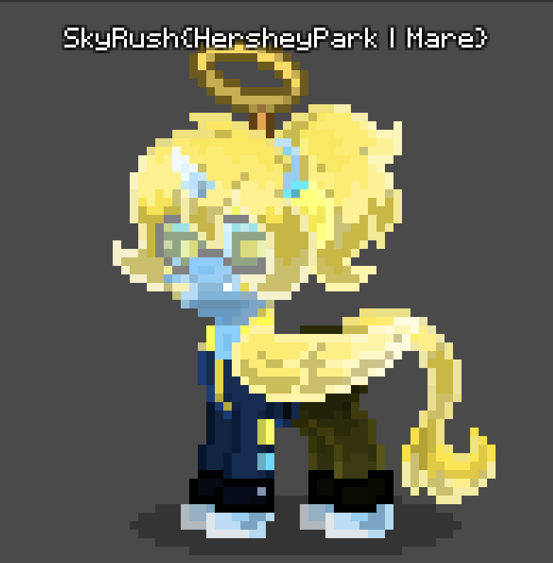 rollercanter325's tweet photo. @Hyper_Wing This has already been posted to my account and I know that it is on Pony Town, but this is what I think that Skyrush would look like as a pixel pony! #Skyrush https://t.co/J0jRQcZinI