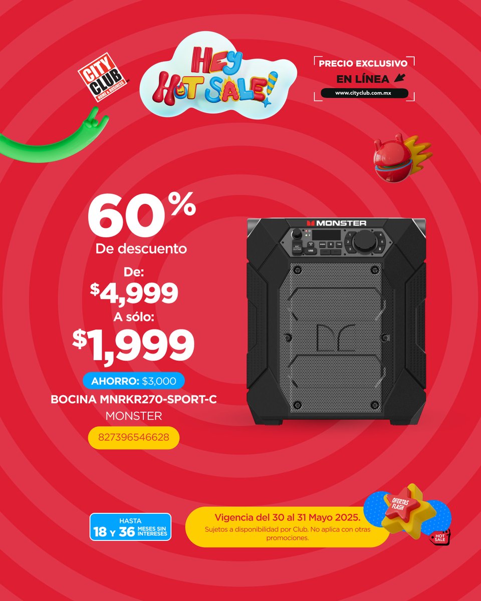 ¡SÓLO POR 2 DÍAS! 🤩🔥 Apúrate para alcanzar este 40%, 50% y 60% de descuento en los productos más estrella de la temporada. ¿Qué esperas para entrar a City Club.com.mx? 📲

#CityClub #MayoEspectacular #Promociones #Mayorista #HotSale #Trend #HotSale2025 #Descuentos