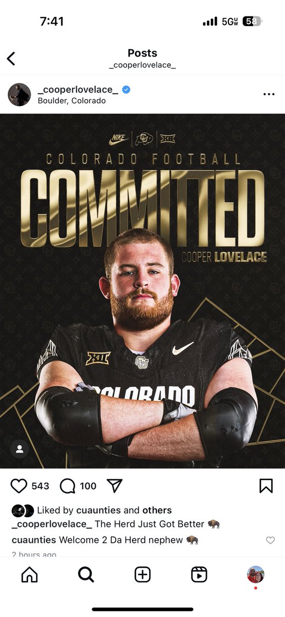#CUBuffs add another offensive lineman through the portal. Cooper Lovelace spent two seasons at USC, then was at Northwestern during the 2024 season.