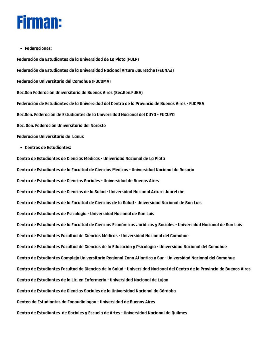 lacampora_univ's tweet image. UNIVERSITARIOS DE CIENCIAS DE LA SALUD EN DEFENSA DEL HOSPITAL GARRAHAN ❤️ 🗣️
Estudiantes de las universidades de todo el país adherimos y nos manifestamos en defensa del hospital Garrahan y en contra de las políticas de ajuste de Javier Milei.