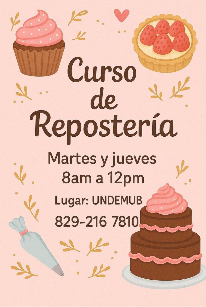 UNDEMURB, bajo la dirección de su presidenta, la Ing. <a href="/MiledysNunez/">Miledys Nuñez Pantaleon</a>, les invita  a participar en nuestros destacados cursos de repostería y bocadillos. ¡No pierdas la oportunidad de aprender y deleitar a todos con tus creaciones! ¡Tu talento en la cocina te está esperando!