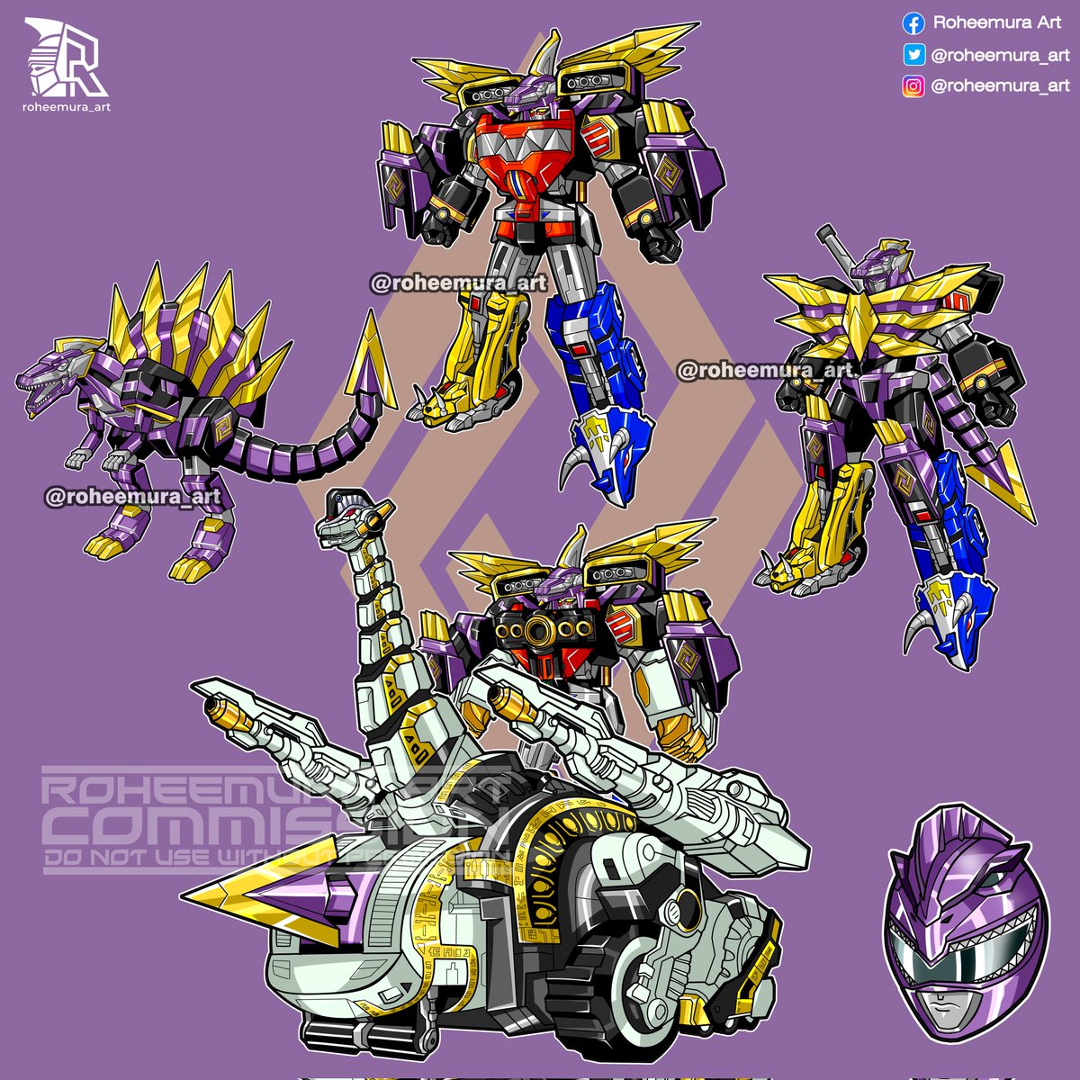 roheemura_art's tweet image. What if in the MMPR universe we have purple ranger with spinosaurus zord.
This is a commission for @power_rangers_revolution
*The ranger helmet is not by commission, its my own concept for spinosaurus MMPR
#powerrangers
#mmpr
#spinosaurus