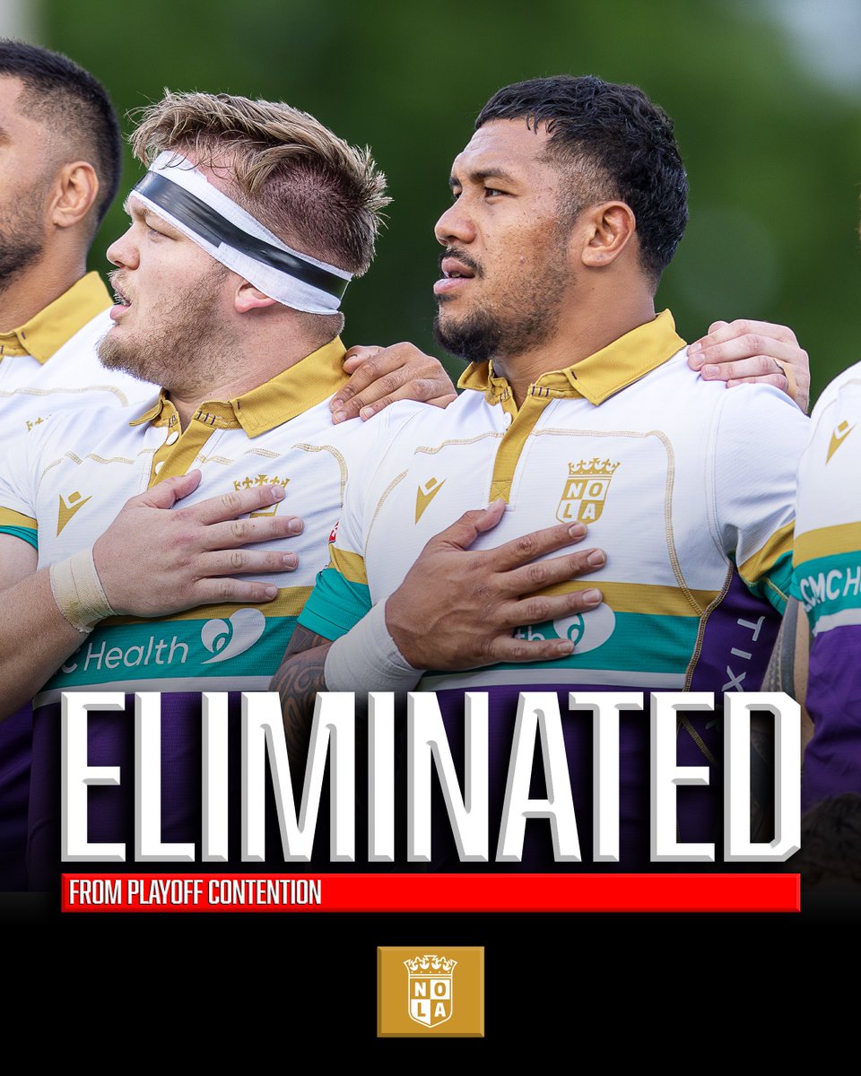 The Rugby Network (@therugbynetwork) on Twitter photo With Miami’s win over San Diego, NOLA Gold have been eliminated from playoffs contention.
#rugby <a href="/usmlr/">Major League Rugby</a> With Miami’s win over San Diego, NOLA Gold have been eliminated from playoffs contention.
#rugby <a href="/usmlr/">Major League Rugby</a>