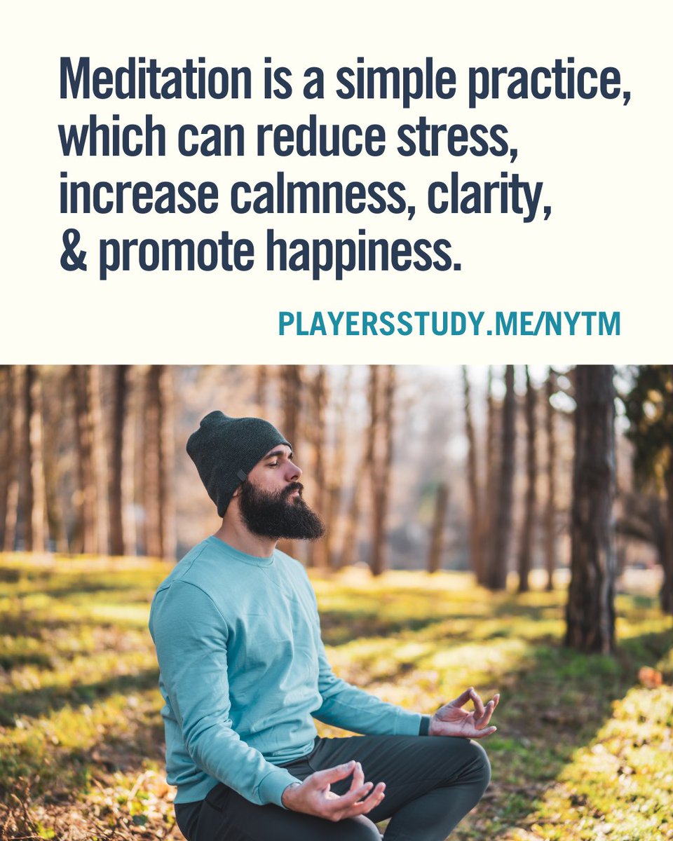 Meditation is a simple practice, which can reduce stress, increase calmness, clarity, &amp; promote happiness. Learning how to meditate is straightforward. Read about the basics of this evidence-based practice and try one of the methods. 

playersstudy.me/nytm