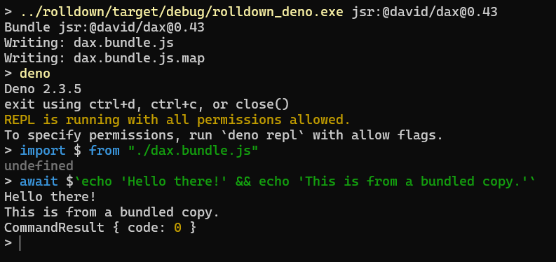 Got bundling JSR/Deno code with Rolldown working.

This is using Rolldown's and Deno's crates respecting Deno's lockfile, config discovery, and resolution. Finally Deno's crates have been refactored enough for this to be feasible (~500 LOC). I'll update with more details later.