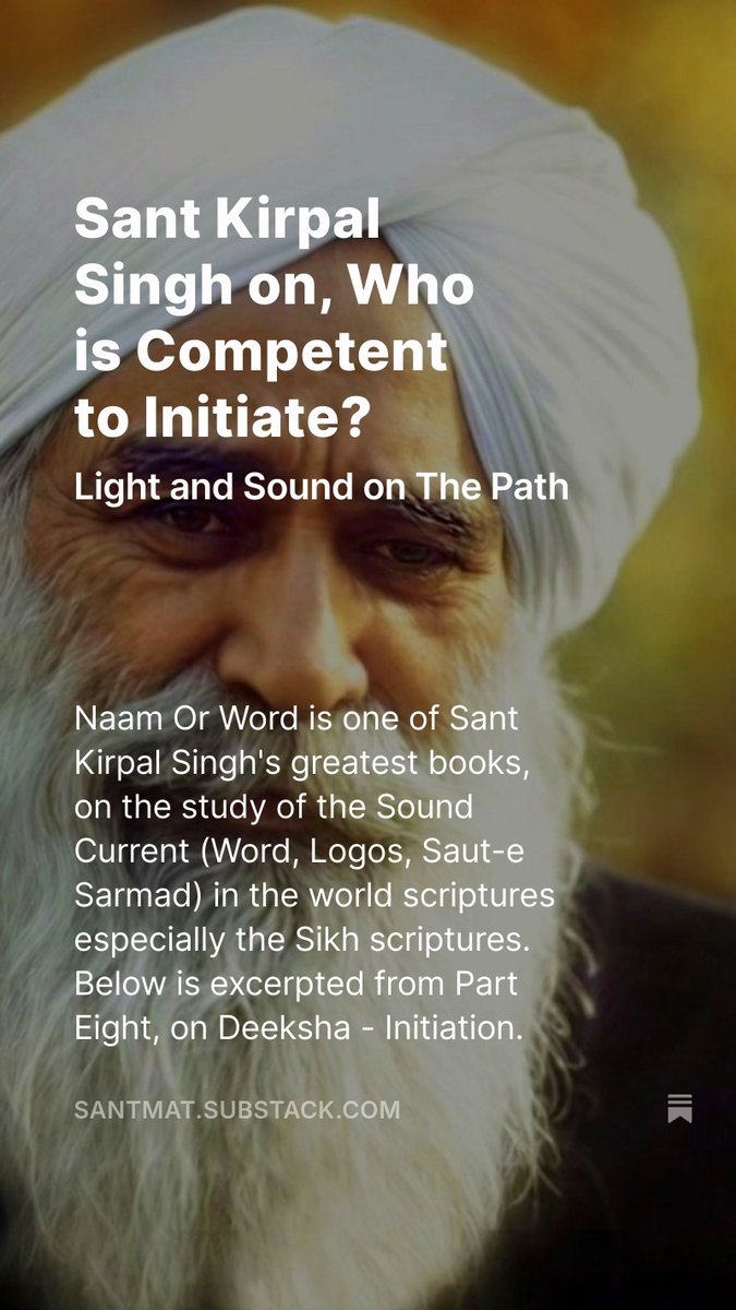 SantMat's tweet image. Kirpal Singh on, Who is Competent to Initiate?
Light and Sound on The Path @ Medium: medium.com/sant-mat-medit…

@ Blog: santmatradhasoami.blogspot.com/2025/05/sant-k…

#Santmat #KirpalSingh #Sant_Mat #Satsang #Initiation #Deeksha
