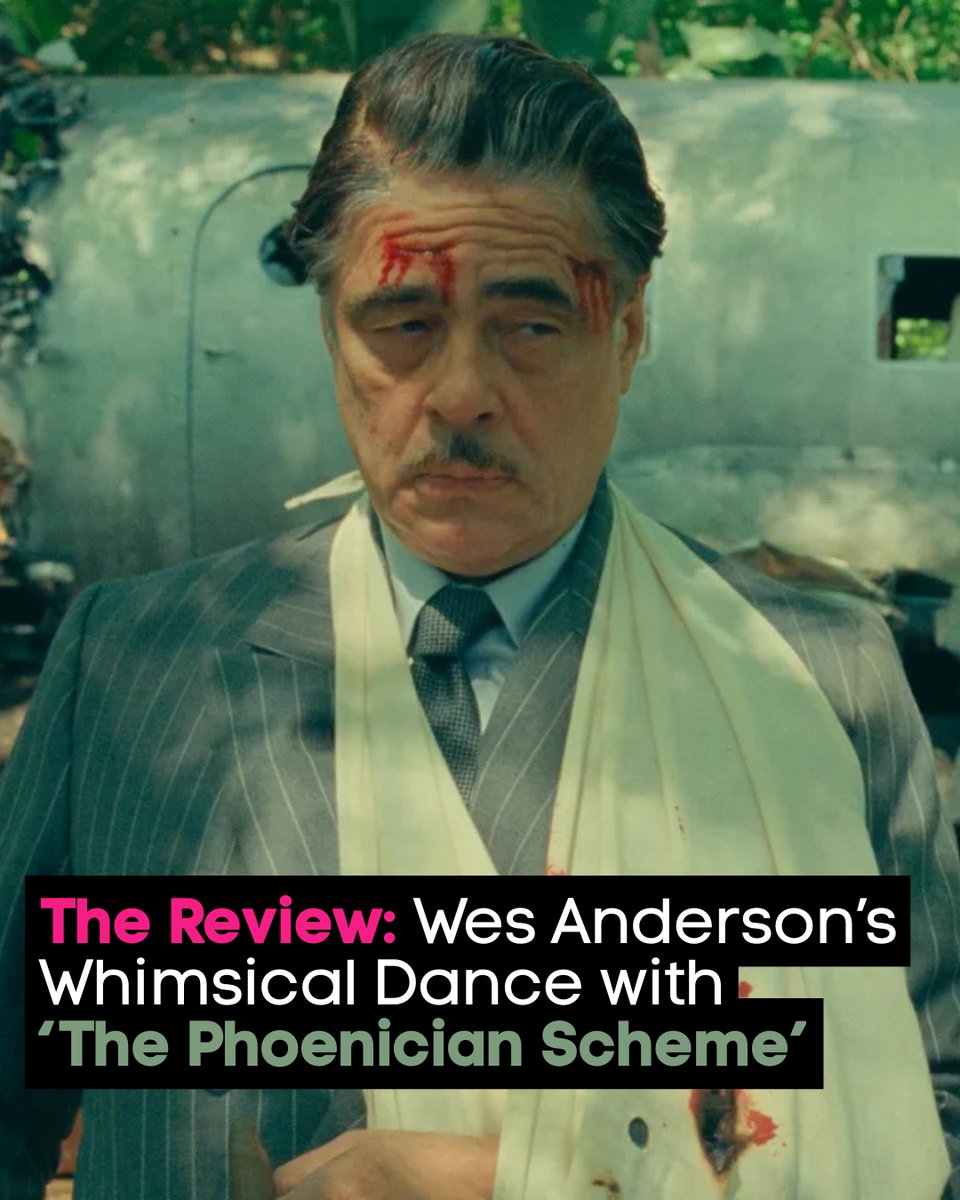 OutLoudCulture's tweet photo. The Review: Wes Anderson’s Whimsical Dance with ‘The Phoenician Scheme’ #outloudculture #olcthereview #ThePhoenicianScheme #MiaThreapleton #BeniciodelToro #ScarlettJohansson #WesAnderson #comedy #comedymovies #moviereview #Movie #Entertainment #Film https://t.co/Tn8R8J3rOs https://t.co/5x7O1q0PIw