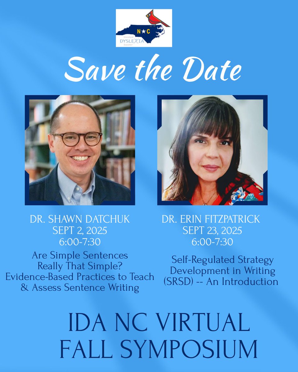 Kristin Sinclair (@ksinclair6) on Twitter photo Don’t miss this wonderful learning opportunity through IDA-NC coming in September with experts in the field to support writing instruction. <a href="/CLT_COED/">UNC Charlotte Cato College of Education</a> <a href="/ReadingLeagueNC/">The Reading League North Carolina</a> <a href="/IAReading/">Iowa Reading Research Center</a> <a href="/DyslexiaNC/">Dyslexia_NC</a> <a href="/DDNC13/">Decoding Dyslexia NC</a> Register today: docs.google.com/forms/d/e/1FAI… Don’t miss this wonderful learning opportunity through IDA-NC coming in September with experts in the field to support writing instruction. <a href="/CLT_COED/">UNC Charlotte Cato College of Education</a> <a href="/ReadingLeagueNC/">The Reading League North Carolina</a> <a href="/IAReading/">Iowa Reading Research Center</a> <a href="/DyslexiaNC/">Dyslexia_NC</a> <a href="/DDNC13/">Decoding Dyslexia NC</a> Register today: docs.google.com/forms/d/e/1FAI…