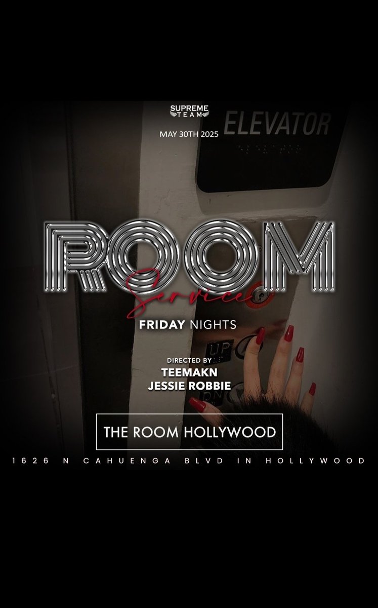 TONIGHT!
1626 N CAHUENGA BLVD
HOLLYWOOD 
THE ROOM!
HIP-HOP &amp; R&amp;B!