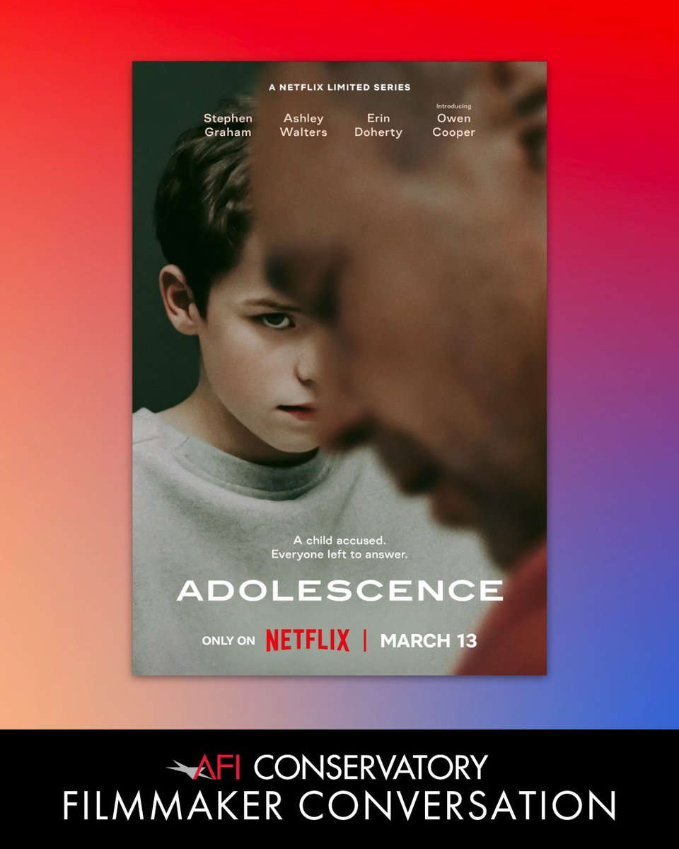 AFIConservatory's tweet image. 🎬 Today at the #AFIConservatory, we welcomed ADOLESCENCE co-creators Stephen Graham & Jack Thorne for a special screening of their critically acclaimed series, followed by an exclusive conversation with AFI Fellows and Alumni, offering a deep dive into their creative process.
