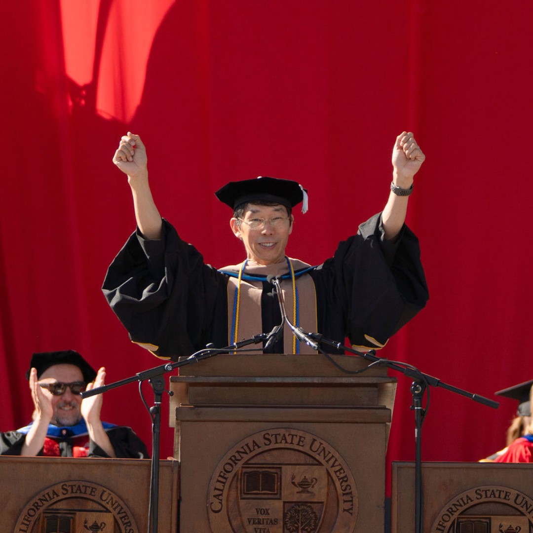 stan_state's tweet image. "As you step into the next chapter, be bold. Stay curious. And don’t be afraid to ask questions—even eight times if needed. Congratulations, Class of 2025! We are incredibly proud of you." ❤️💛 - Dr. Pengtao Li, Professor and Chair of Management Information Systems #StanGrad