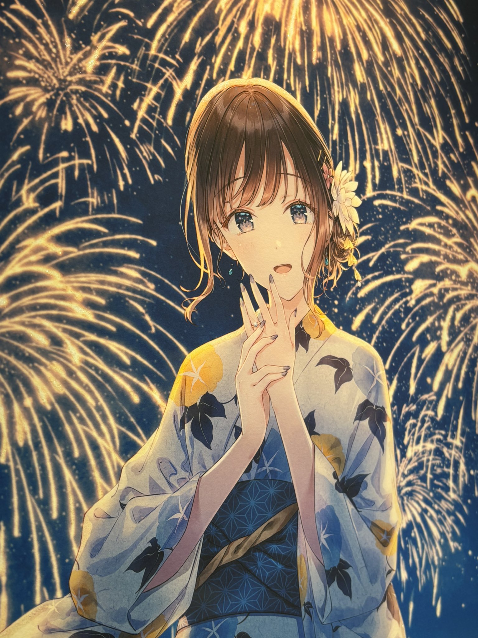 【週末セール】Hiten先生直筆サイン入り「雪あかり」版画 ☆月末セール☆Hiten先生直筆サイン入り「雪あかり」版画