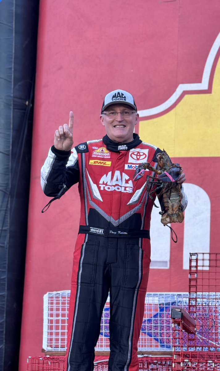 Kalitta Motorsports (@teamkalitta) on Twitter photo Congrats to Doug Kalitta and the Mac Tools team on earning the No. 1 Clawifier! Their Q2 run of 3.697 at 331.36mph earns the team a lobster dinner! Enjoy! 🦞 #NewEnglandNats
#kalittaair • <a href="/DHLUS/">DHL U.S.</a> • <a href="/DaycoOfficial/">Dayco</a> • #tgrna • <a href="/FifthThird/">Fifth Third Bank</a> • <a href="/MacTools38/">Mac Tools</a> • <a href="/SealMasterNet/">SealMaster Official</a> • Congrats to Doug Kalitta and the Mac Tools team on earning the No. 1 Clawifier! Their Q2 run of 3.697 at 331.36mph earns the team a lobster dinner! Enjoy! 🦞 #NewEnglandNats
#kalittaair • <a href="/DHLUS/">DHL U.S.</a> • <a href="/DaycoOfficial/">Dayco</a> • #tgrna • <a href="/FifthThird/">Fifth Third Bank</a> • <a href="/MacTools38/">Mac Tools</a> • <a href="/SealMasterNet/">SealMaster Official</a> •