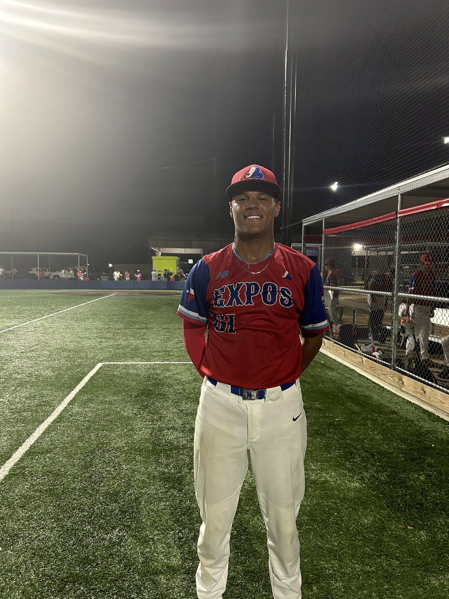 F: @expos_baseball 18U 12, Bayou City Upperclassmen 26 1
PoG: <a href="/kaden_jammer/">Kaden Jammer</a> 5 IP, 13K, 3H, ER
