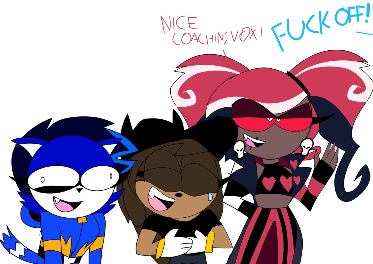 Bolt's Simp Lair (+18) (@freaky_bolt) on Twitter photo For context: Me, <a href="/doom_the_simp/">Doom’s Freak Account (18+)</a> and Astrid (Who is represented by Velvette) were listening to <a href="/tech_demon6/">B o i c e _ V o x</a> working on his StaticDust project on VC that i can't say much about.
I'll say this tho, it was fucking hilarious lmao
#VoxHazbinHotel #HazbinHotelFanart For context: Me, <a href="/doom_the_simp/">Doom’s Freak Account (18+)</a> and Astrid (Who is represented by Velvette) were listening to <a href="/tech_demon6/">B o i c e _ V o x</a> working on his StaticDust project on VC that i can't say much about.
I'll say this tho, it was fucking hilarious lmao
#VoxHazbinHotel #HazbinHotelFanart