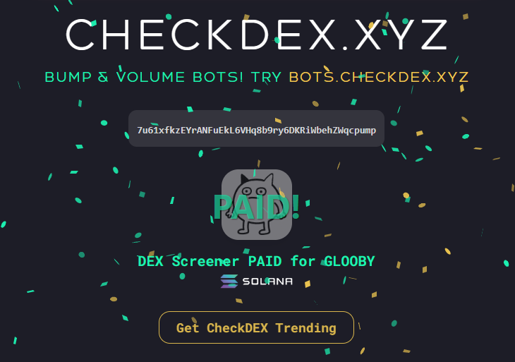 Gloobysol's tweet photo. $Glooby dex paid from https://t.co/WwCeKvQygx
#Glooby #dex #solana #Pumpfun https://t.co/lY2zVipe6u
