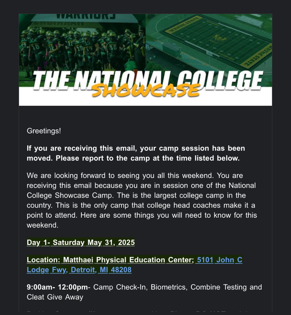 André Dawson (@andraddaws37742) on Twitter photo I will be attending the <a href="/smsbacademy/">SoundMind SoundBody®</a> college showcase at Wayne state University may 31’s session 1, LB,RB- so hopeful and thankful for this opportunity to perform to my fullest. <a href="/TheD_Zone/">The D Zone</a> <a href="/WSUWarriorsFB/">Wayne State University Football</a> <a href="/PrepRedzone/">Prep Redzone 🏈</a> I will be attending the <a href="/smsbacademy/">SoundMind SoundBody®</a> college showcase at Wayne state University may 31’s session 1, LB,RB- so hopeful and thankful for this opportunity to perform to my fullest. <a href="/TheD_Zone/">The D Zone</a> <a href="/WSUWarriorsFB/">Wayne State University Football</a> <a href="/PrepRedzone/">Prep Redzone 🏈</a>