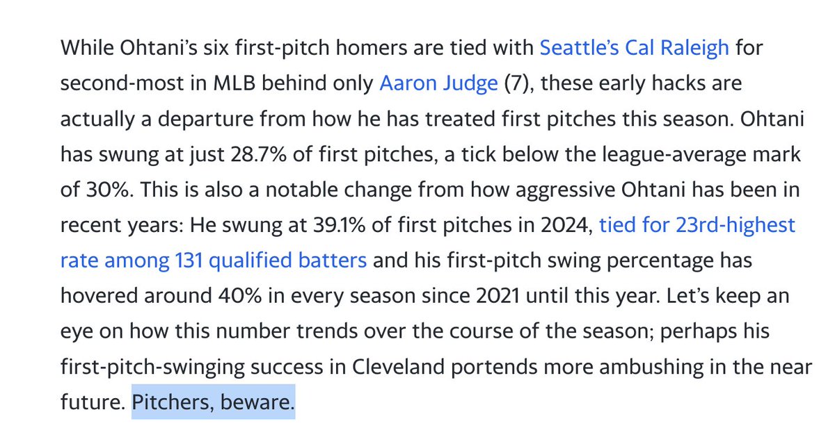 CespedesBBQ's tweet image. third first-pitch HR of the week for Shohei and 7th of the season, tied with Aaron Judge and Cal Raleigh for most in MLB

sports.yahoo.com/mlb/article/la…