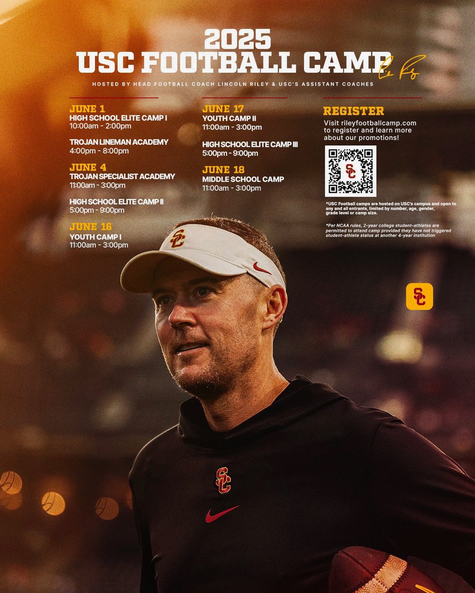 big_juliobmz (@big_juliobmz) on Twitter photo I’ll be attending the USC High School Elite Camp I on June 1 <a href="/uscfb/">USC Football ✌️</a>
Looking forward to working with top coaches and competing with serious talent.
@CoachHansonUSC <a href="/CoachSimmonsSC/">Dennis Simmons</a> <a href="/CoachHuard/">Chris Huard</a> @CoachHenderson <a href="/CoachLynn/">CoachLynn</a> <a href="/CoachRobRyan/">Coach Rob Ryan</a> <a href="/CoachNua/">Shaun Nua</a> @CoachBelk
#ClassOf2026 #OLProspect I’ll be attending the USC High School Elite Camp I on June 1 <a href="/uscfb/">USC Football ✌️</a>
Looking forward to working with top coaches and competing with serious talent.
@CoachHansonUSC <a href="/CoachSimmonsSC/">Dennis Simmons</a> <a href="/CoachHuard/">Chris Huard</a> @CoachHenderson <a href="/CoachLynn/">CoachLynn</a> <a href="/CoachRobRyan/">Coach Rob Ryan</a> <a href="/CoachNua/">Shaun Nua</a> @CoachBelk
#ClassOf2026 #OLProspect